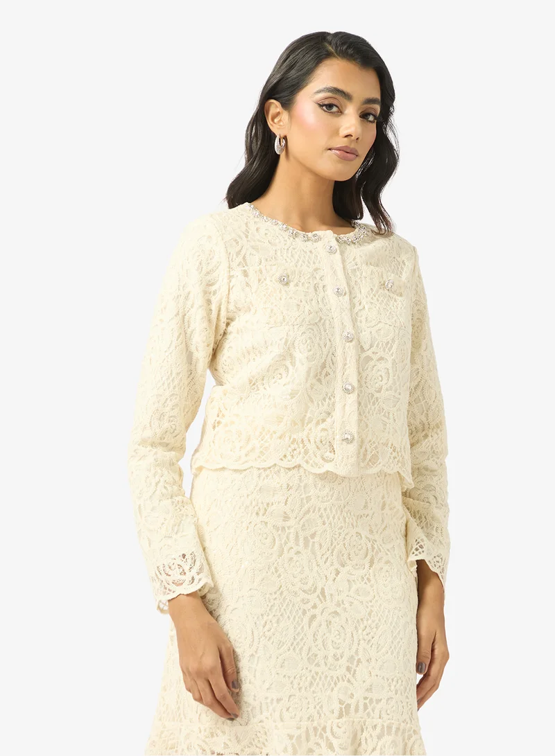 Khizana  Lace Top & Skirt Set for Women | Best Price UAE